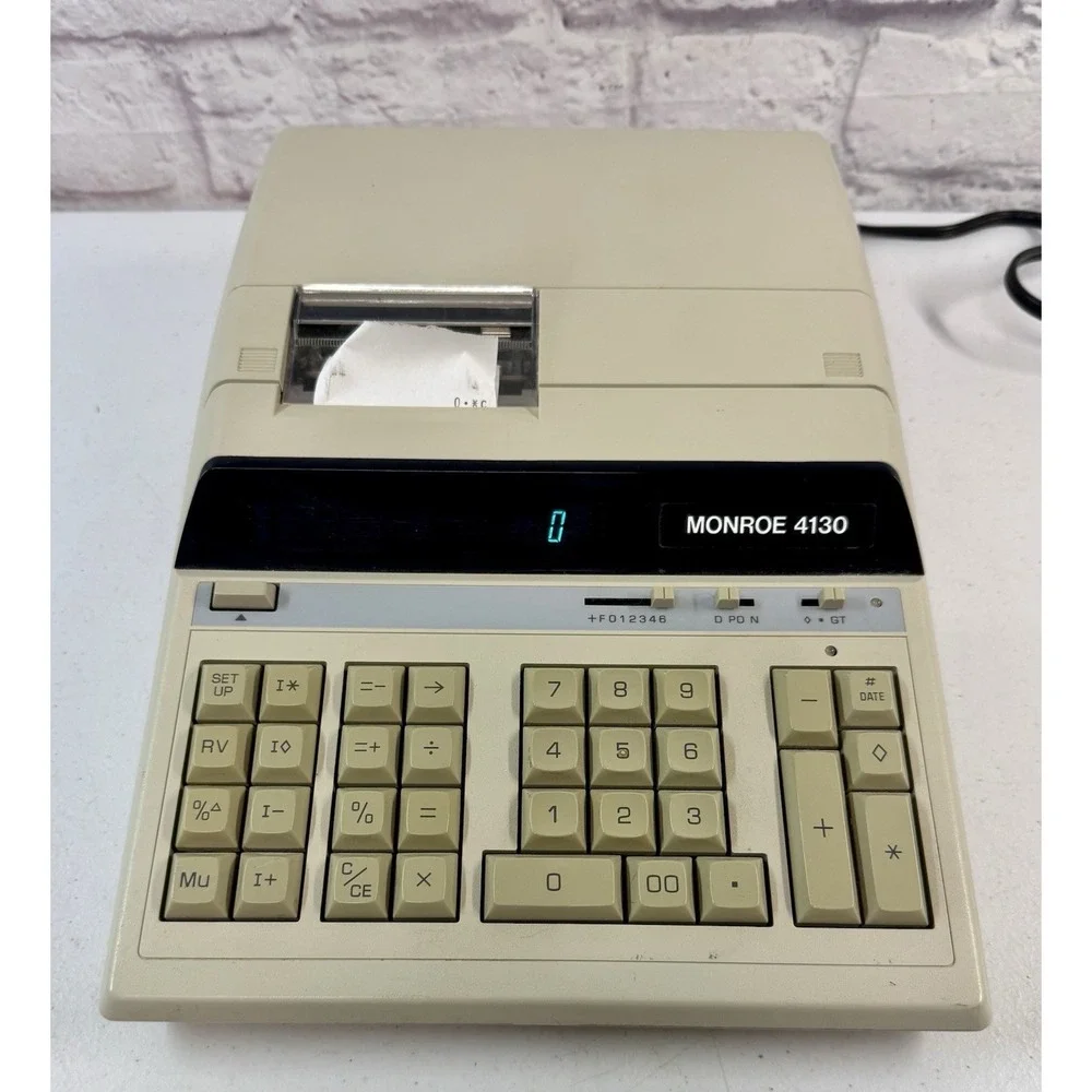 Vintage Monroe 4130 Printing Calculator Classic Retro Office Desktop EXCELLENT
